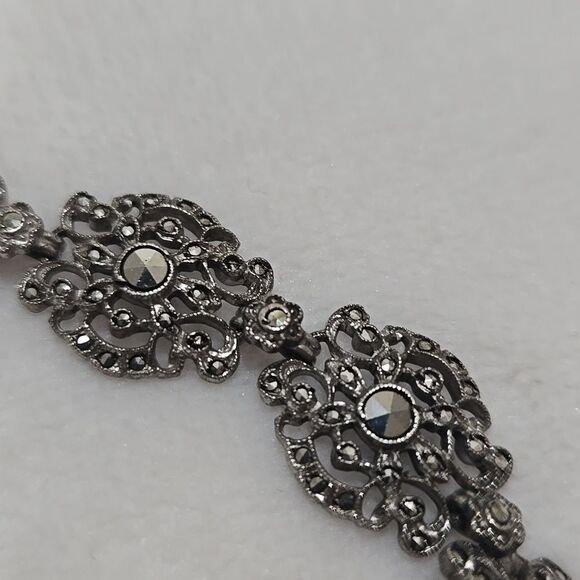 Art Deco Sterling Silver German Bracelet With Matching Earrings - Picture 11 of 13